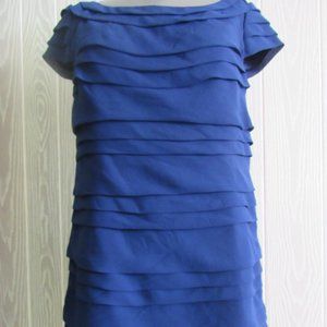 French connection blue tiered  cap sleeve dress